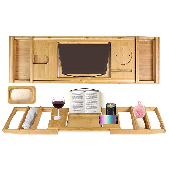 HALIA Bamboo Bathtub Shelf