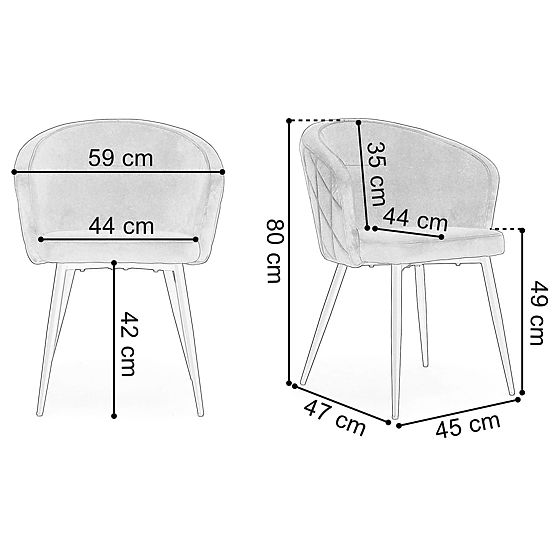 HAMPTON Velvet Graphite Chair