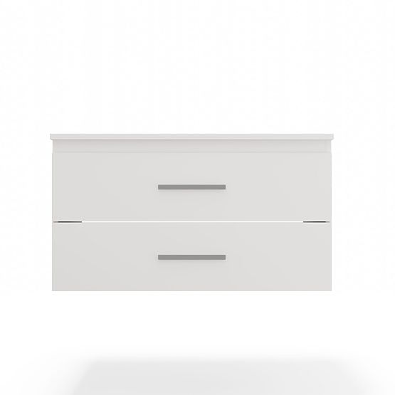 Hanging Bathroom Cabinet NEL 80 White with 2 Drawers Under Sink