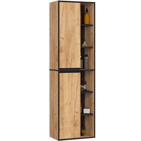 Hanging Bathroom Cabinet VAMI W50 Oak Craft / Black