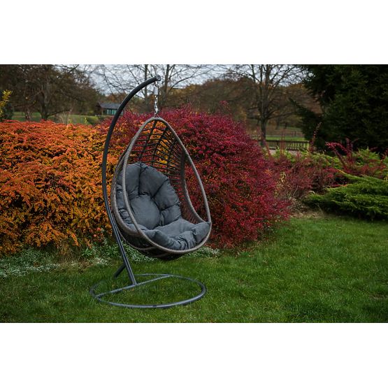 Hanging Chair BELLISSIMO (Chair + Frame) from Grey Technorattan, Free Cover