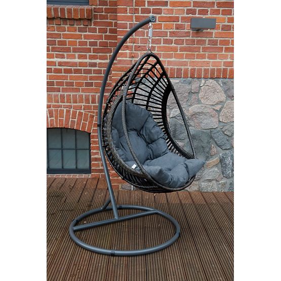 Hanging Chair BELLISSIMO (Chair + Frame) from Grey Technorattan, Free Cover