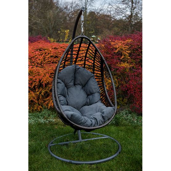 Hanging Chair BELLISSIMO (Chair + Frame) from Grey Technorattan, Free Cover