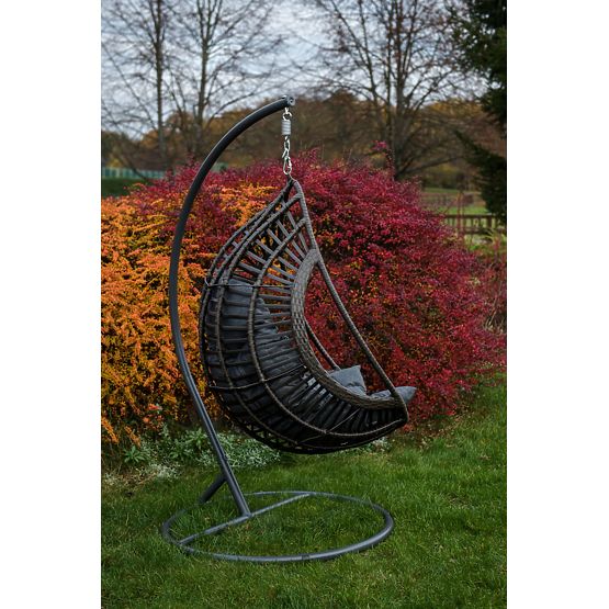 Hanging Chair BELLISSIMO (Chair + Frame) from Grey Technorattan, Free Cover