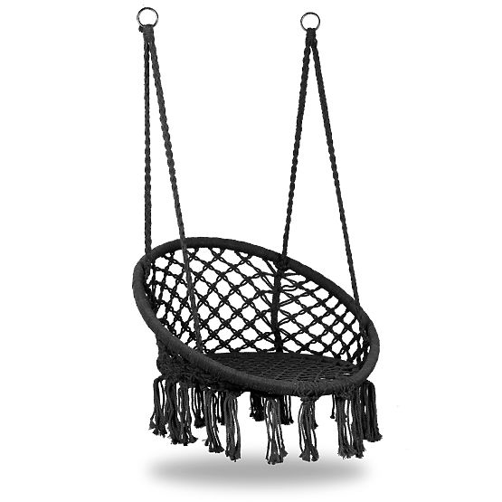 Hanging Chair Boho Garden Swing Black MultiGarden