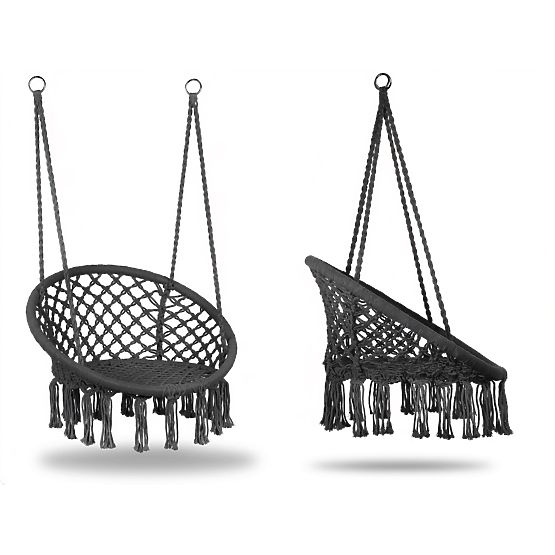 Hanging Chair Boho Garden Swing Stork Nest Grey MultiGarden