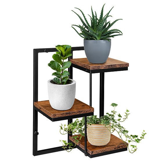 Hanging Flower Pot Black Orkus Rustic Old Oak