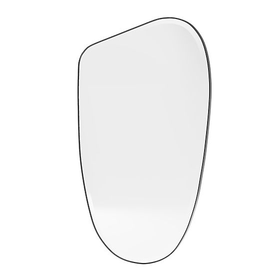 Hanging Mirror in Black Frame Frivatti, 60x100 cm, Irregular Shape
