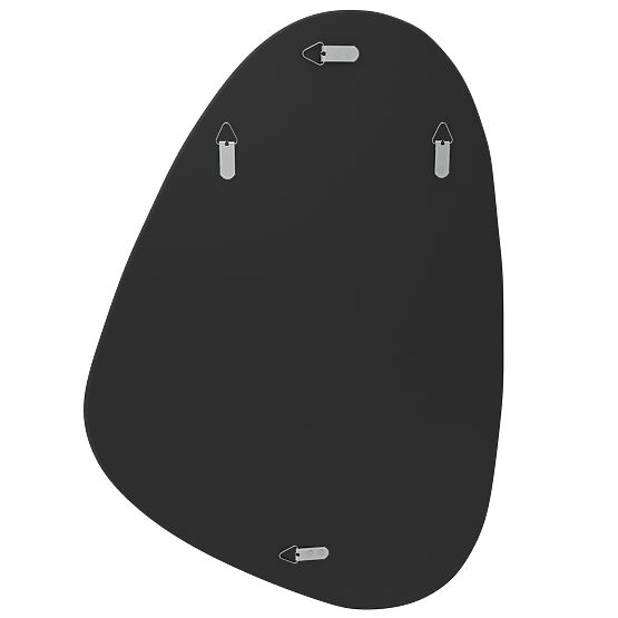 Hanging Mirror in Black Frame Libia, 76x51 cm, Irregular Shape