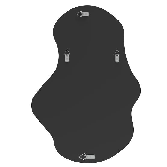 Hanging Mirror in Black Frame Zoe, 80x55 cm, Irregular Shape