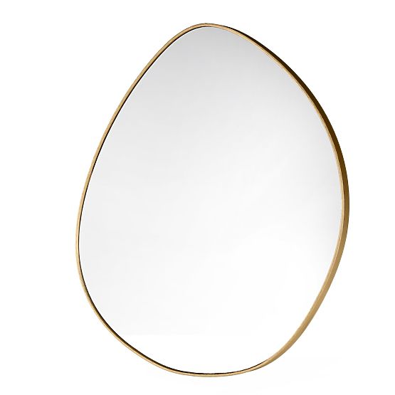 Hanging Mirror in Gold Frame Alonzo, 64x60 cm, Irregular Shape