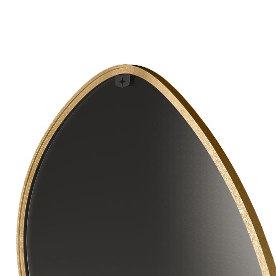 Hanging Mirror in Gold Frame Alonzo, 64x60 cm, Irregular Shape