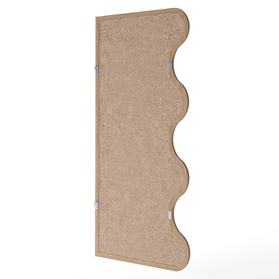 Hanging Mirror in Wavy Frame Noelie, 140x70 cm, Rectangular, Paulownia Wood, Natural