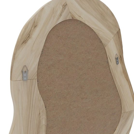 Hanging Mirror in Wooden Frame Lia 75x60 cm, Organic Shape, Irregular Shape, Natural