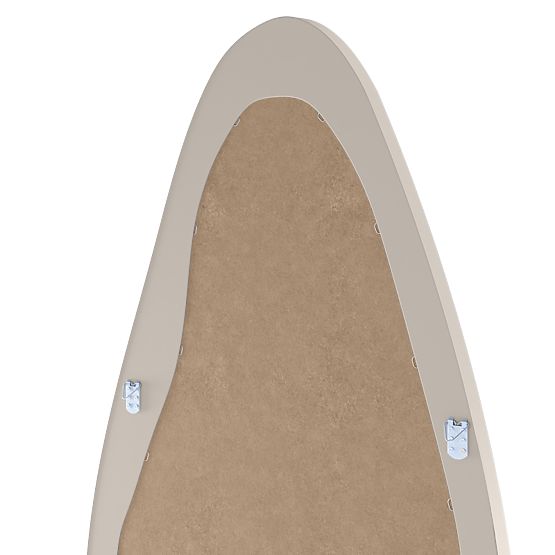 Hanging Mirror in Wooden Frame Mara, 180x80 cm, Irregular Shape, Cream