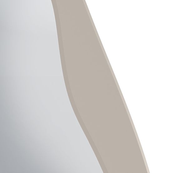 Hanging Mirror in Wooden Frame Mara, 180x80 cm, Irregular Shape, Cream