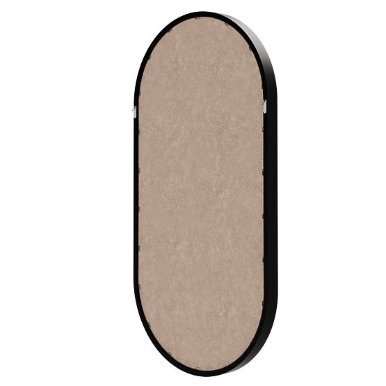 Hanging Mirror in Wooden Frame Plico 45x90 cm, Oval, Black