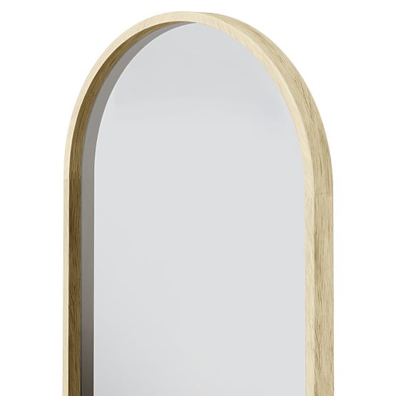 Hanging Mirror in Wooden Frame Plico 45x90 cm, Oval, Natural