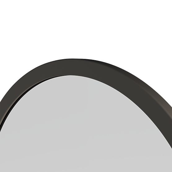 Hanging Mirror in Wooden Frame Sesto 60 cm, Round, Black