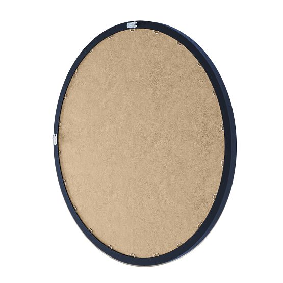 Hanging Mirror in Wooden Frame Sesto 60 cm, Round, Black