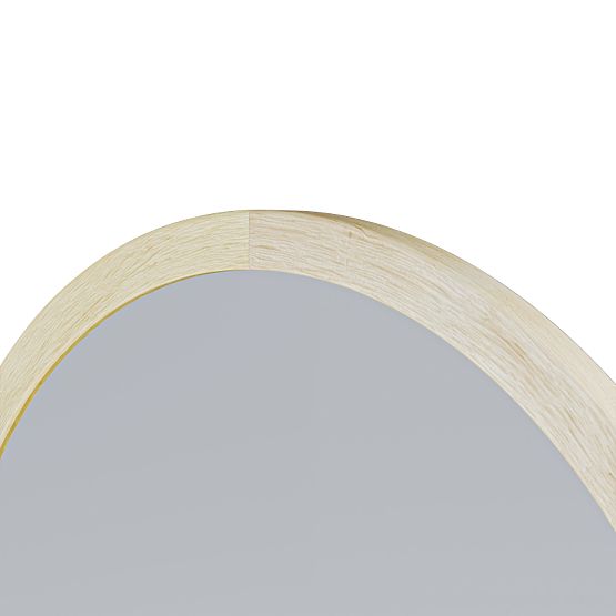 Hanging Mirror in Wooden Frame Sesto 60 cm, Round, Natural