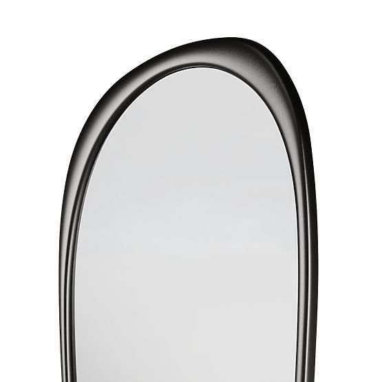 Hanging Mirror in Wooden Frame Sogno 60x165 cm, Irregular Shape, Black
