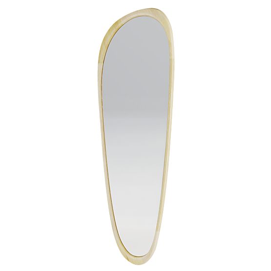 Hanging Mirror in Wooden Frame Sogno 60x165 cm, Irregular Shape, Natural