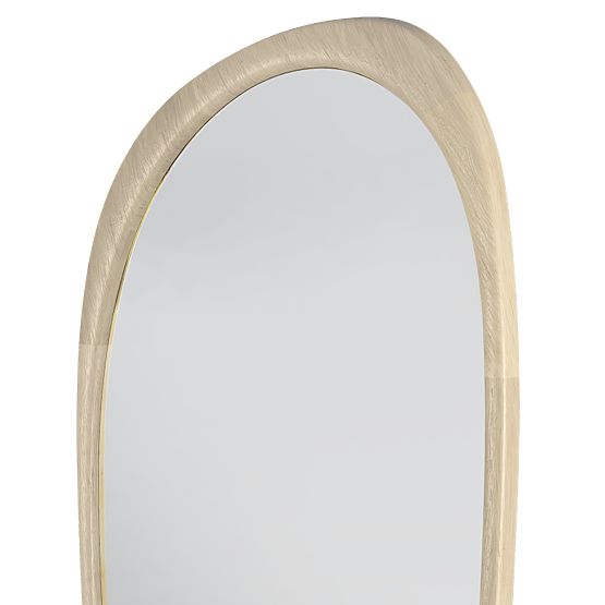 Hanging Mirror in Wooden Frame Sogno 60x165 cm, Irregular Shape, Natural