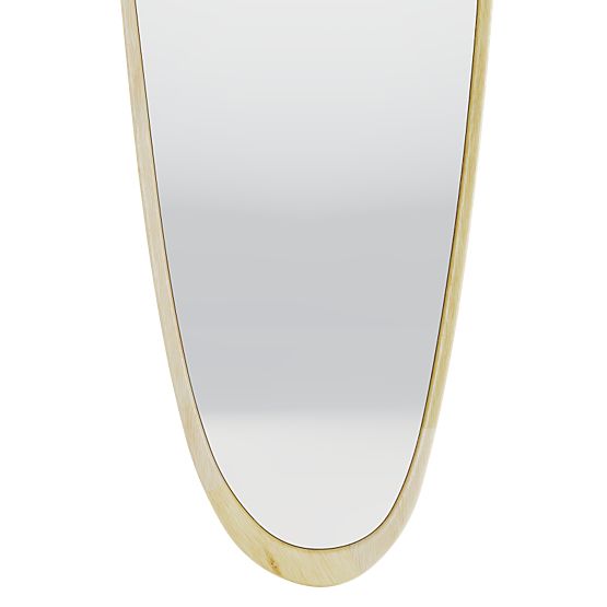 Hanging Mirror in Wooden Frame Sogno 60x165 cm, Irregular Shape, Natural