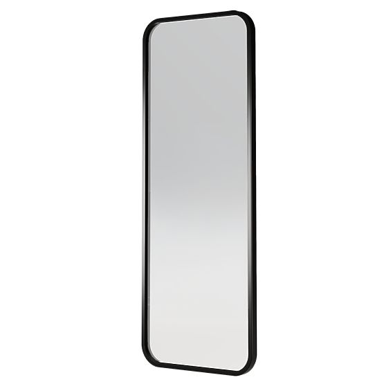 Hanging Mirror in Wooden Frame Spira 60x160 cm, Rectangular, Rounded, Black