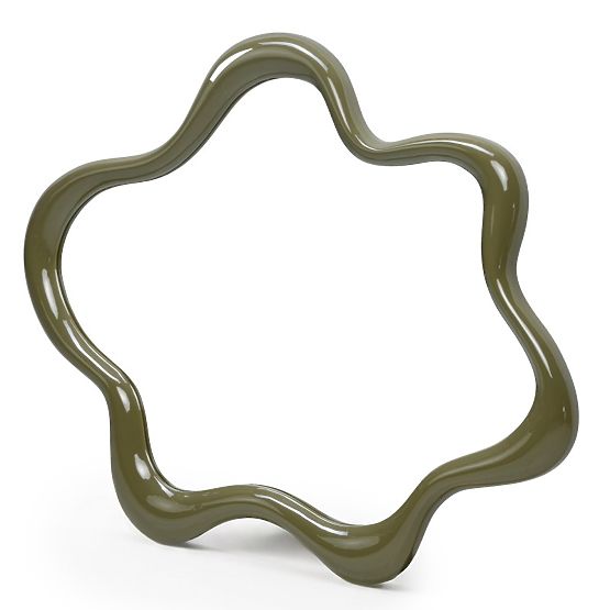 Hanging Mirror Izzi, Irregular, Light Green, Glossy