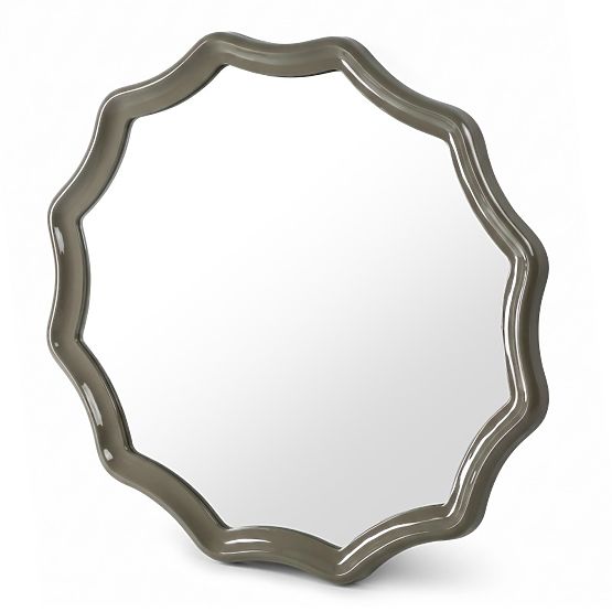 Hanging Mirror Luppo, Green-Grey, Glossy