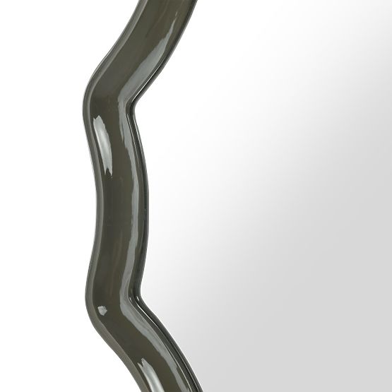 Hanging Mirror Luppo, Green-Grey, Glossy