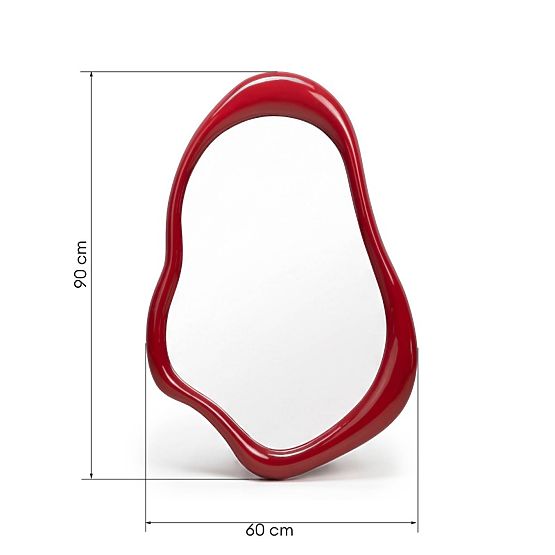 Hanging Mirror Maluma, Red, Glossy
