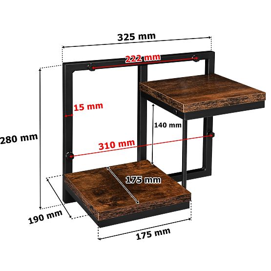Hanging Planter Black Remus Rustic Antique Oak
