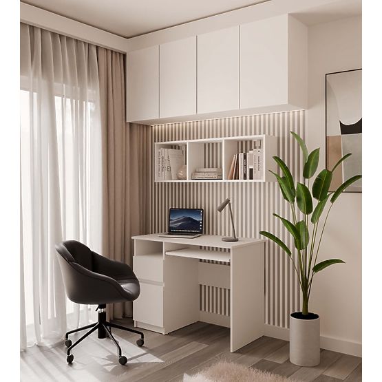 Hanging Shelf COBI 1X3 - Modern Wall Shelf 3 Compartments Matte White