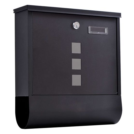 Hans Letter Mailbox with Newspaper Holder Black