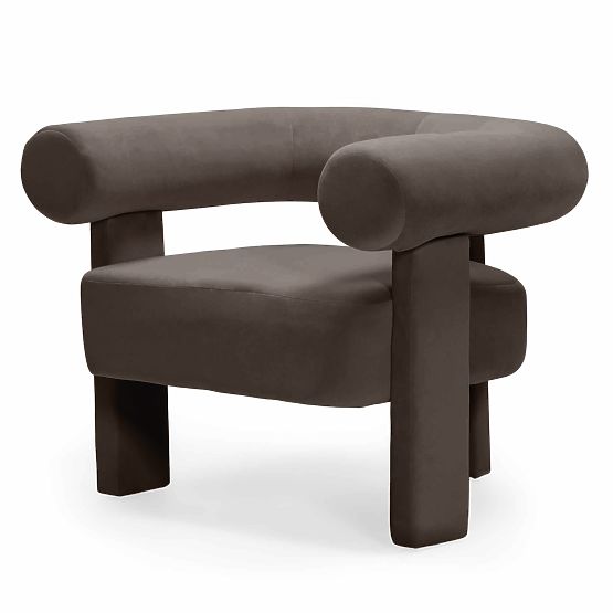 Hella Relaxation Chair Brown, Velvet, Rounded