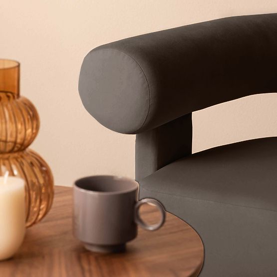 Hella Relaxation Chair Brown, Velvet, Rounded