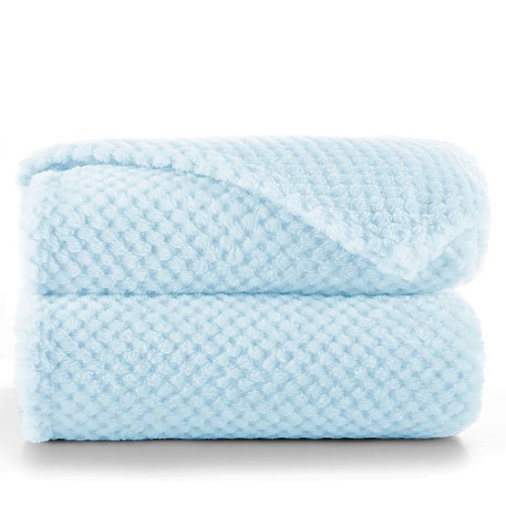 HENRY Blanket Blue Color with Jacquard Embossing Modern Style 170x210