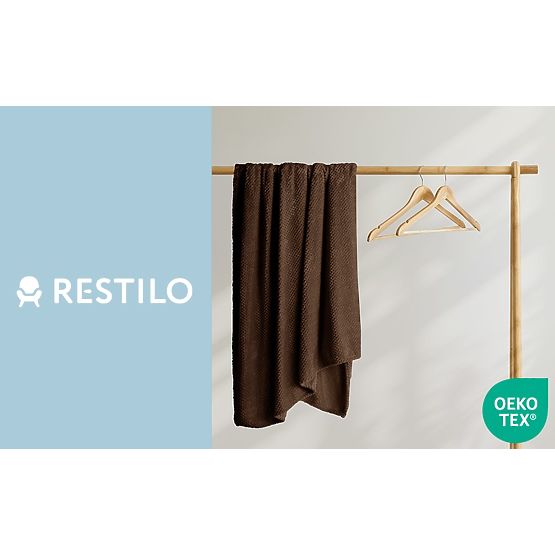 HENRY Brown Throw with Jacquard Pattern Modern Style 220x240