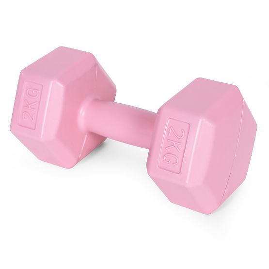 Hexagonal Dumbbells Set 2x2 kg Fitness Weights Pink ModernHome
