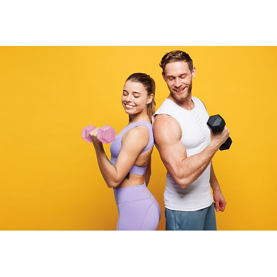 Hexagonal Dumbbells Set 2x2 kg Fitness Weights Pink ModernHome