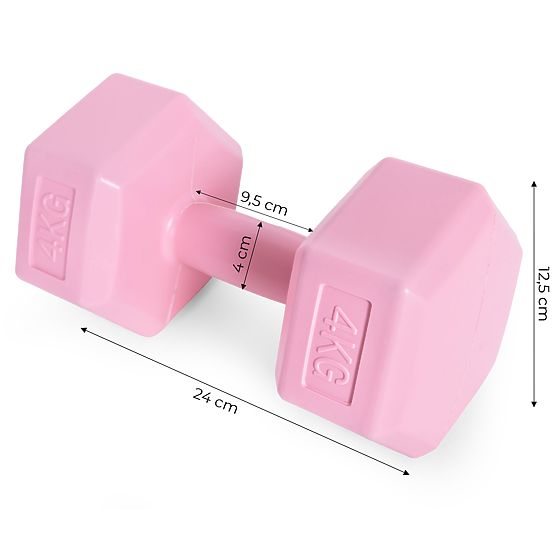 Hexagonal Dumbbells Set 2x4 kg Fitness Weights Pink ModernHome