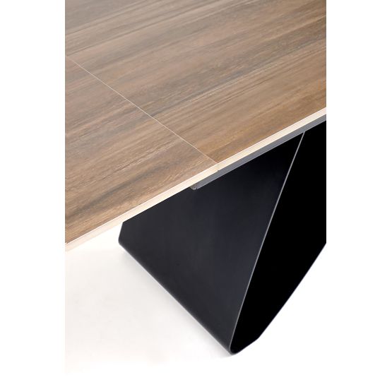 HILARIO extendable table, top - walnut, legs - black (3p=1pc)