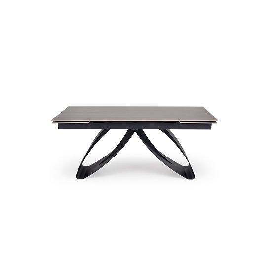 HILARIO extendable table, top - walnut, legs - black (3p=1pc)