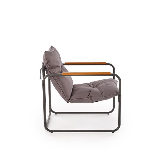 HUDSON, garden set (sofa, 2x armchair, table), gray / brown (1p=1set)