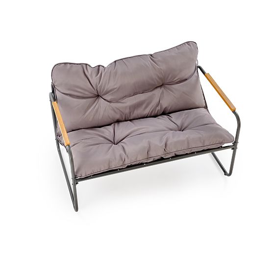 HUDSON, garden set (sofa, 2x armchair, table), gray / brown (1p=1set)