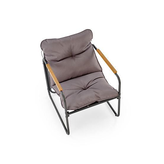 HUDSON, garden set (sofa, 2x armchair, table), gray / brown (1p=1set)