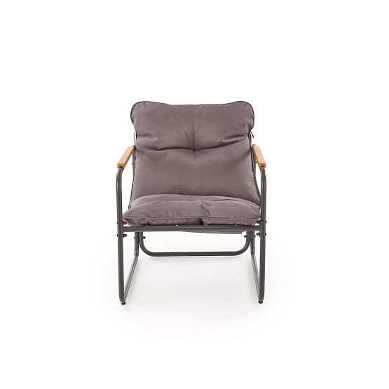 HUDSON, garden set (sofa, 2x armchair, table), gray / brown (1p=1set)